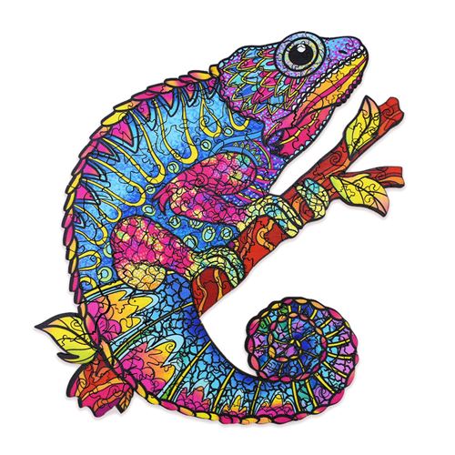 Puzzle en bois 150 pièces caméléon pour adultes et enfants_ multicolore
