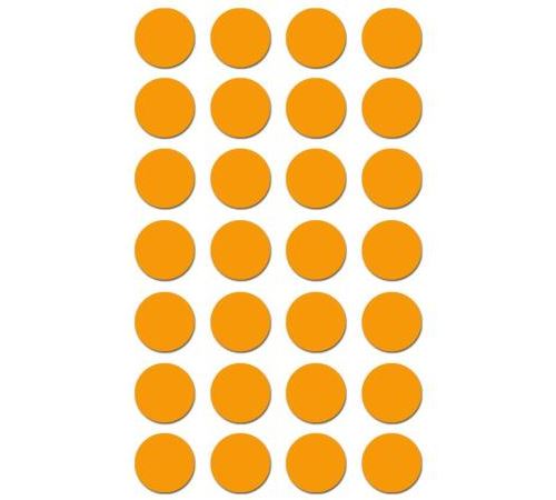 Gommettes rondes 15 mm Orange x 168