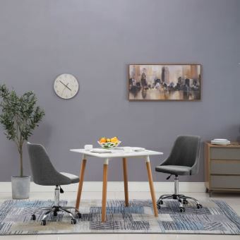 Chaise De Salle à Manger Roulante 2 Pcs Tissu Gris Clair Meublesfauteuilschaises De Cuisine Et De Salle à Manger Gris