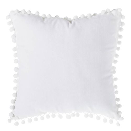 Coussin à Pompons Jao 40x40cm Ivoire