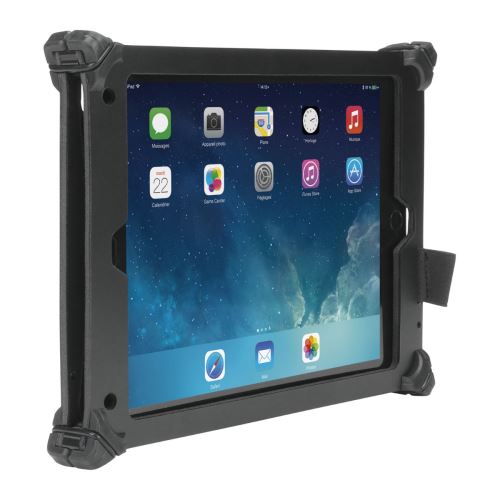 Coque de protection durcie Mobilis Resist Pack pour iPad 2018 / iPad 2017 / iPad Air / iPad Air 2 - Bandoulière incluse - Noir