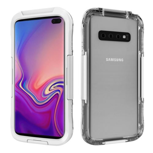 Coque en TPU 10m étanche à l'eau, la saleté, poussière et neige blanc pour votre Samsung Galaxy S10