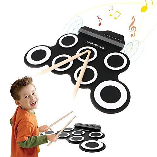 NEUFU Pratique Roll Up Set Batterie Electrique Batterie electronique Pad Cadeau Jouet