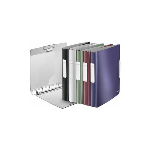 Leitz ringbuch active style softclick, a4, satin-schwarz 4 d-ring softclick-mechanik, rckenbreite 52 mm, ringdurch- messer 30