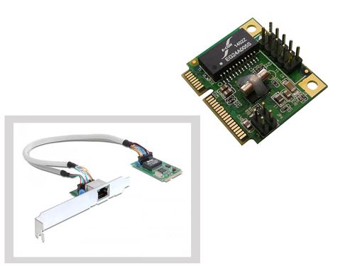 Carte Controleur Mini PCI EXPRESS (MiniPCIE) - 1 PORT LAN GIGABIT ETHERNET - CHIPSET REALTEK RTL81111