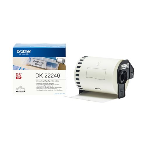 brother brother dk-22246 etiquettes en continu papier, 103 mmx30,48m noir