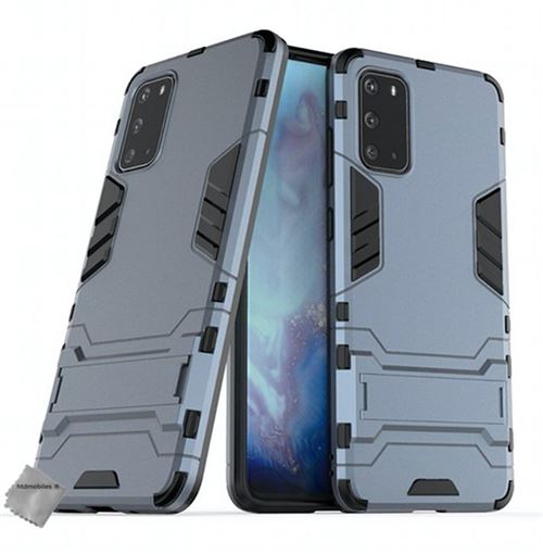 Coque rigide anti choc pour Samsung Galaxy S20 avec verre trempe - BLEU FONCE