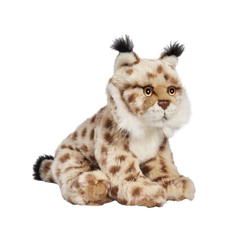 Anima Blanc Lynx Gris Assis Peluche 24Cm