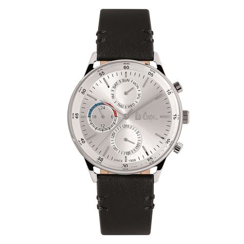 Lee Cooper Montre analogique multifonctions bracelet cuir SPACE Noir