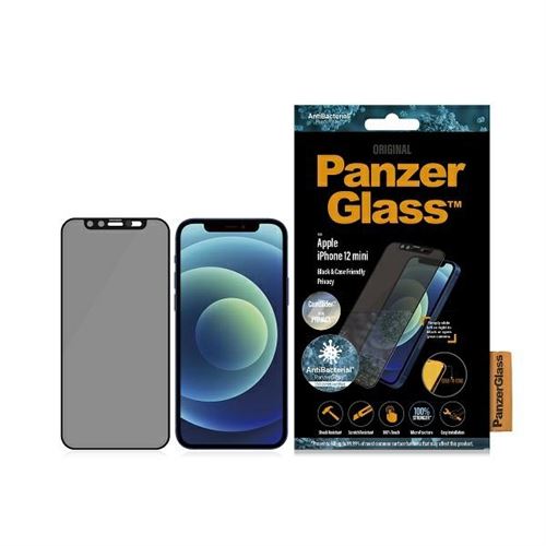 PanzerGlass CamSlider Dual Privacy - Schermbeschermer voor mobiele telefoon - met privacy-filter - 5.4 - zwart - voor Apple iPhone 12 mini