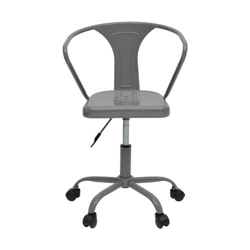 COMETE Chaise de bureau - Métal gris anthracite brillant - Industriel - L 35,5 x P 37 cm