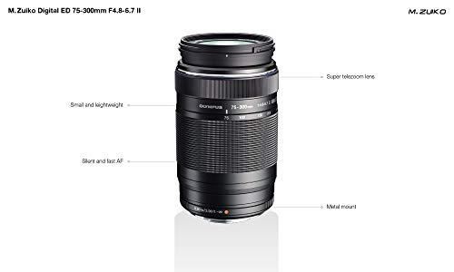 Objectif hybride Olympus ED 75-300 mm f/4,8-6,7 II Noir