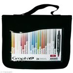 Trousse Graph'it de 24 Marqueurs à alcool double pointe Basic Colors