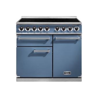 Falcon 1000 Deluxe - Cuisinière (four à deux étages) - pose libre - largeur : 99 cm - profondeur : 60 cm - hauteur : 91.2 cm - classe A - bleu chinois