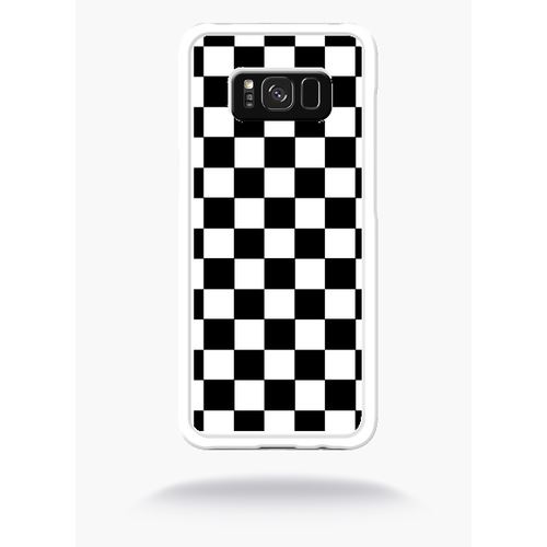 Coque Dammier Noir Et Blanc Compatible Samsung S8+ Bord Transparent