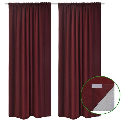 vidaXL Rideau occultant 2 pcs Double couche 140 x 175 cm Bordeaux