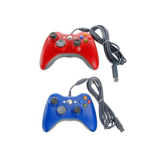  10PCS Generic Filaire USB Xbox 360 Manette de Jeu Lot DE 2 Rouge Bleu Contr&ocirc;leur de Jeu compatible avec Xbox 360 / XBOX 360 slim / PC Windows 7 10 