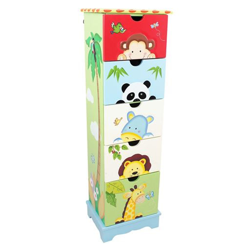Meuble commode rangement table de chevet en bois tiroir chambre enfant TD-0031A