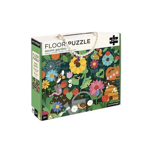 Petit Collage puzzle de sol jardin secret 24-pièces