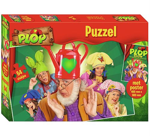 Studio 100 puzzle Gnome Plop 80 cm carton vert 54 pièces