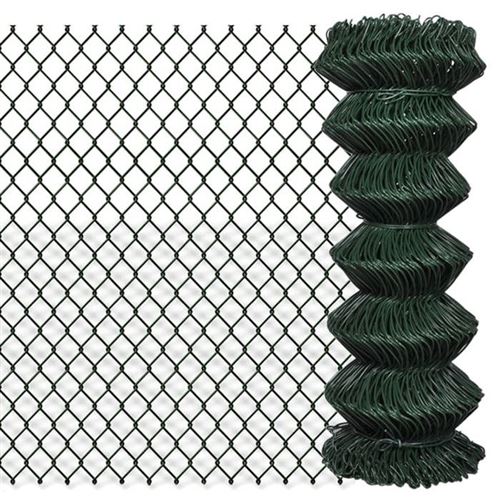 Vidaxl - Cl&ocirc;ture &agrave; mailles losang&eacute;es Acier 1x15 m Vert Vert