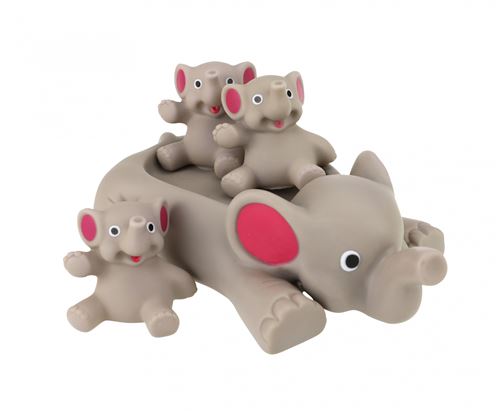 Toi-Toys jouets de bain éléphants 4 pièces gris/rose