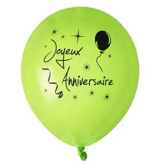 Ballon Fete Joyeux Anniversaire Vert En Latex X8 Ref 4841 Article De Fete Achat Prix Fnac
