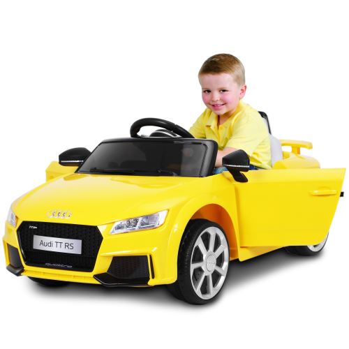 Voiture Electrique Pour Enfant Audi Tt Rs Jaune Avec Batterie 12v