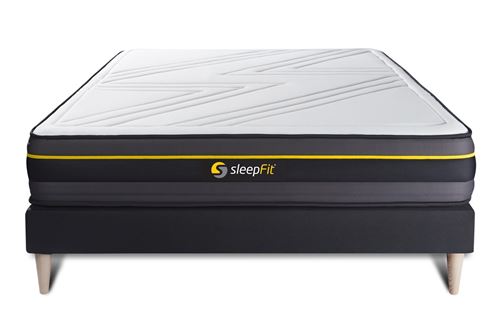 Ensemble matelas et sommier Sleepfit Ensemble matelas 160 x 200 cm active - mousse mmoire de forme - ep. 24 cm - ferme - sommier noir