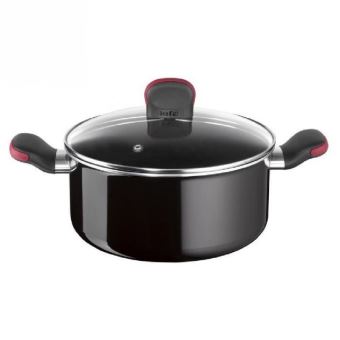 Faitout AMBITION 3,8 L (24 Cm) - Fonte D'aluminium, Revêtement Teflon, Induction, Couvercle Verre