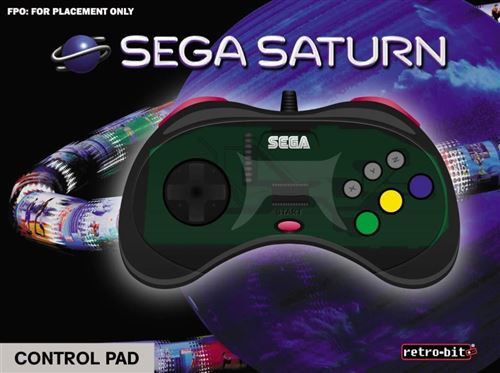 Retrobit - SEGA Saturn manette filaire 8 boutons - Connexion d'origine - Grise