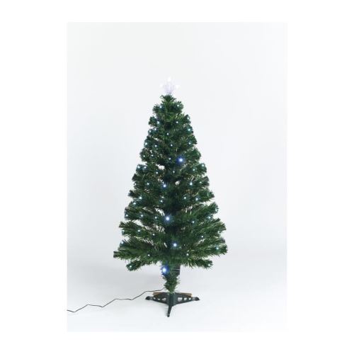 Sapin vert de Noël Caméléon - H 90 cm - Fibre optique bicolore blanc chaud et froid