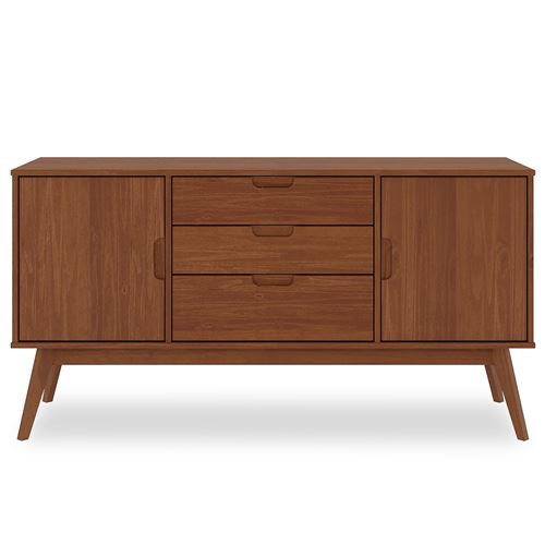 Buffet TIVOLI, 3 tiroirs et 2 portes, lasuré brun foncé