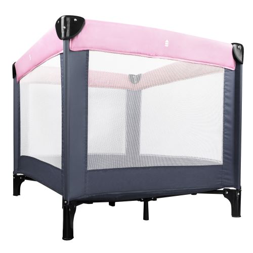 Todeco Lit Pliable De Voyage Parc Pour Enfants Standard Ce 93 X 93 X 76 Cm Rose Gris Fonce Charge Maximale 25 Kg Lits Parapluie Achat Prix Fnac
