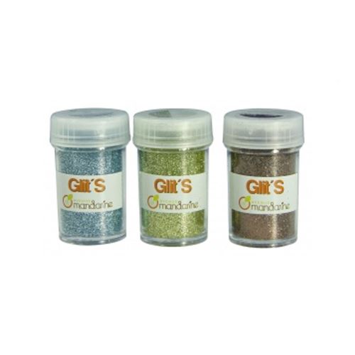 Set pots de paillettes glit's : bleu, vert, marron avenue mandarine