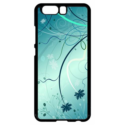 Coque huawei p10 abstrait turquoise fleur