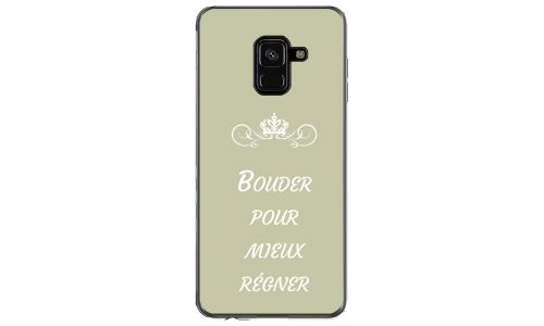 Coque souple pour Samsung Galaxy A8 2018 avec impression Motifs Bouder pour mieux Régner vert