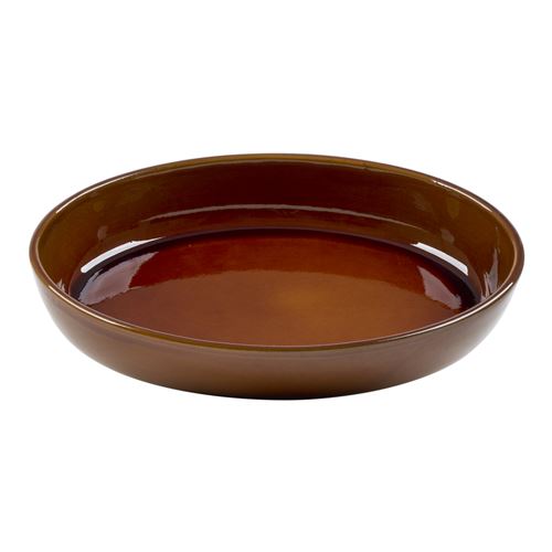 Plat sabot poterie n°6 30x22 - Digoin - Marron - Terre Cuite