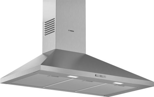Bosch Serie 2 DWP94BC50 - Hotte - hotte décorative - largeur : 90 cm - profondeur : 50 cm - extraction et recirculation (avec kit de recirculation supplémentaire) - acier inoxydable