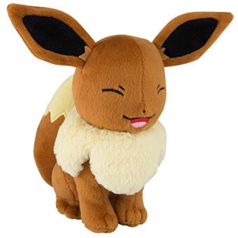 Tomy Eevee Evolutions 8 Inch Plush - Eevee - Eyes Closed Smiling Exclusive