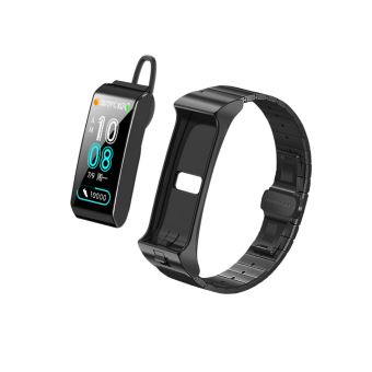 Smart bluetooth watch F100 bracelet en cuir noir ecg pour vérifier la fréquence cardiaque sport