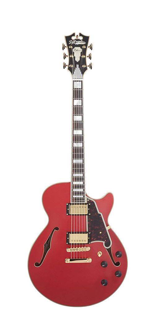 D'Angelico Deluxe SS Semi-Hollow Electric Guitar - Matte Cherry: Musical Instruments