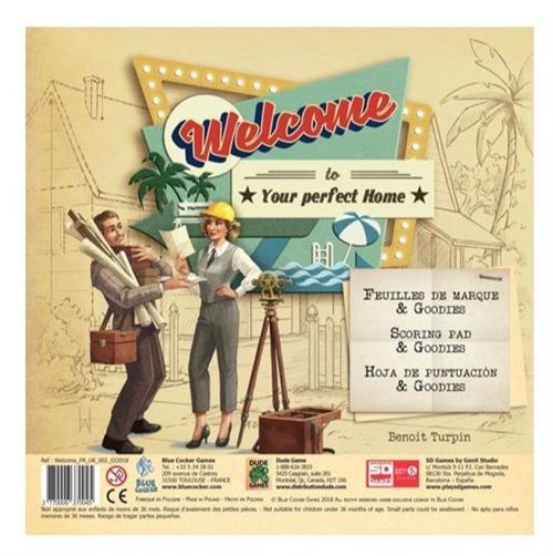 Blue Coker - Jeu de société - Welcome to your perfect home : Feuilles de marque et goodies