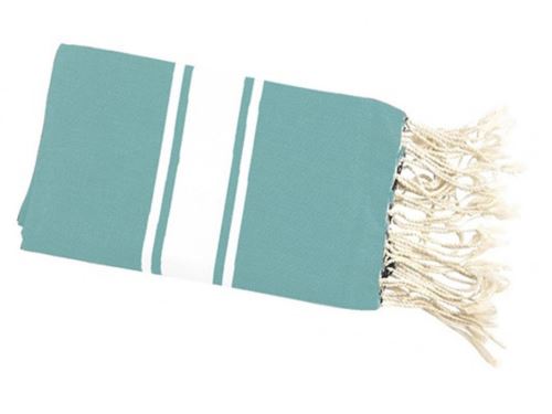 Fouta CORFU - 100 % coton - 100x190 cm - Bleu