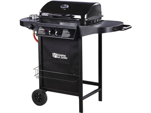 barbecue gaz party 3 - 3 br&ucirc;leurs dont 1 lat&eacute;ral - 9.38 kw - noir 