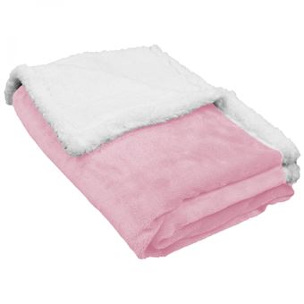 Couverture Plaid Polaire Pour Bebe 75 X 100 Cm En Flanelle Et Sherpa Ultra Doux Rose Couvertures Edredons Couettes Achat Prix Fnac