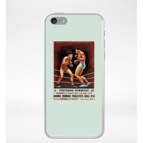 Coque Vintage Poster Boxe Rtro Compatible Iphone 5c Transparent