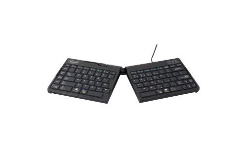 R-Go Tools Goldtouch Travel Go2 Ergonomic Clavier QWERTZ - Claviers (Mini, avec Fil, USB, QWERTZ, Noir)
