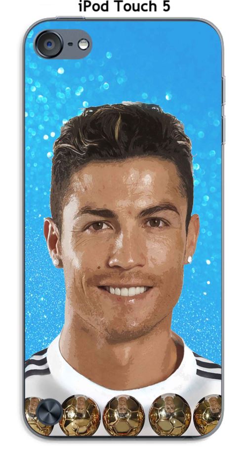 Coque TPU gel souple Apple iPod Touch 5 design Ronaldo fond bleu