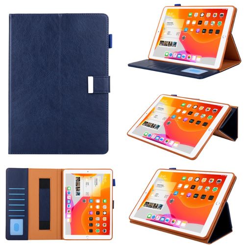 Etui en PU + TPU Boucle avec support, porte-cartes et dragonne bleu pour votre Apple iPad Pro 11 pouces (2020)/(2018)